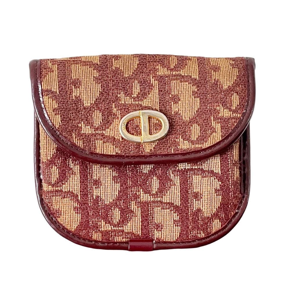 Christian Dior trotter monogram red vintage snap pouch